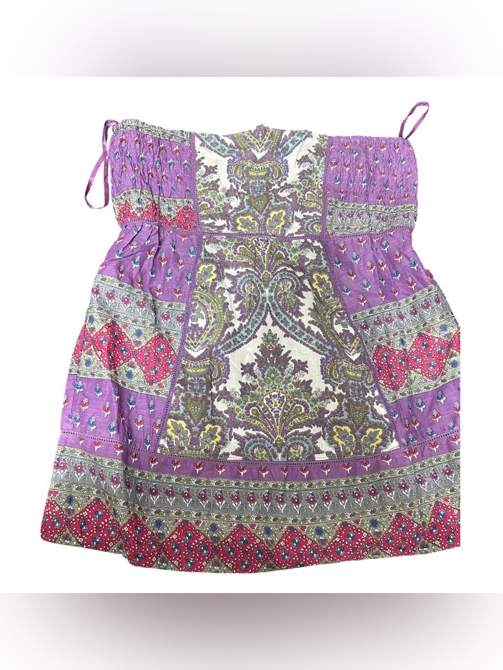 Wet Seal Purple Boho Floral Strapless Dress